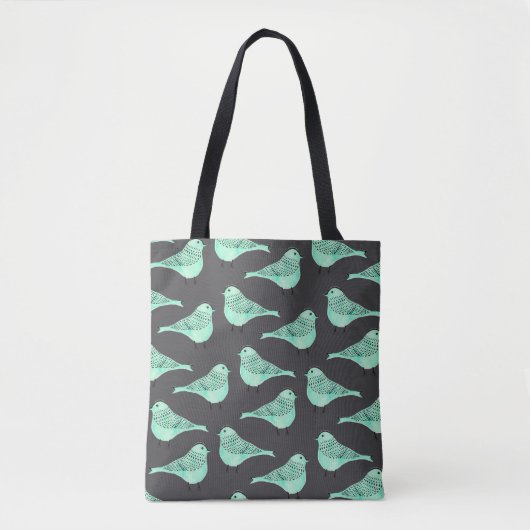 Pastelgroene waterverf, zwarte borstels tot tote bag (Voorkant)