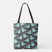 Pastelgroene waterverf, zwarte borstels tot tote bag (Achterkant)