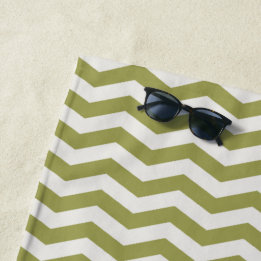 Pastelgroene zigzag streep geometrisch strandlaken