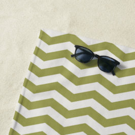 Pastelgroene zigzag streep geometrisch strandlaken