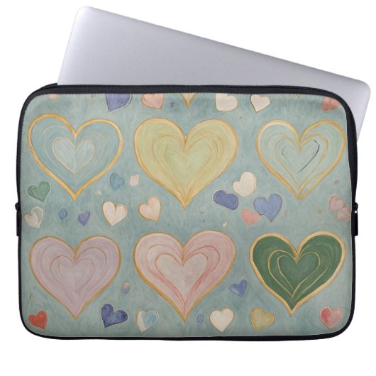 Pastelharttapijt Laptop Sleeve (Voorkant)