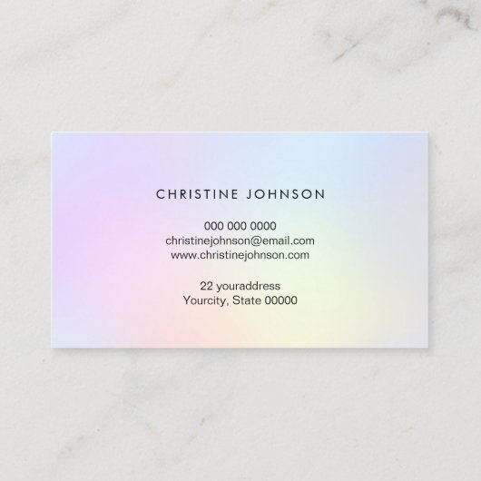 pastelhellingen bij visitekaartje (Achterkant)