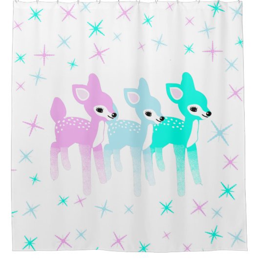  pastelherten Schattige kerst kitschy Douchegordijn (Voorkant)