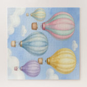 Pastelheteballonnenlucht Legpuzzel (Horizontaal)