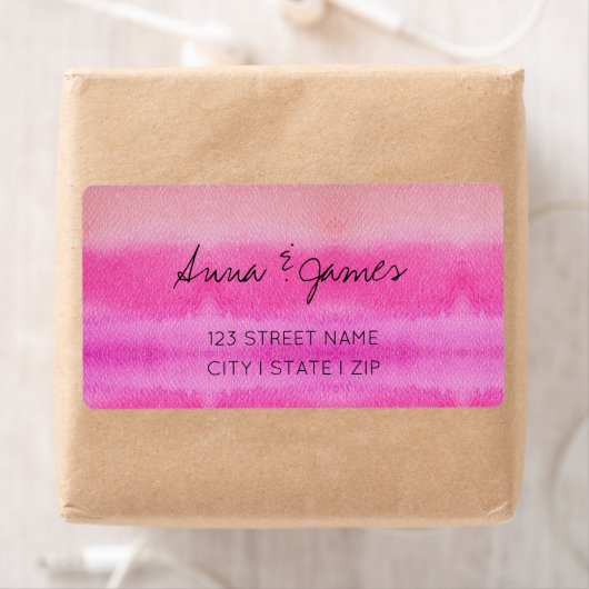 Pastelhoezen met roze waterverf, met de hand gesch etiket (Insitu)