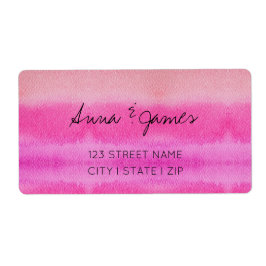 Pastelhoezen met roze waterverf, met de hand gesch etiket