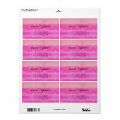 Pastelhoezen met roze waterverf, met de hand gesch etiket (Full Sheet)