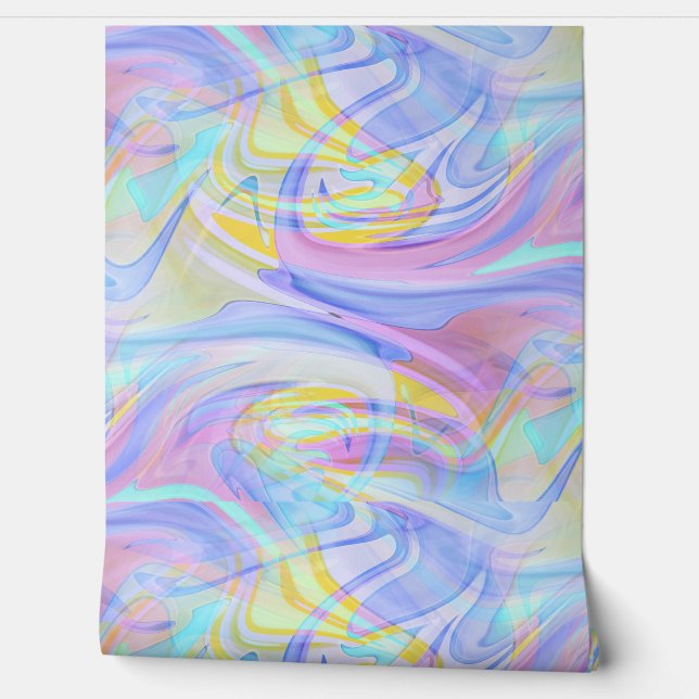 pastelhologram behang (Afrollen)