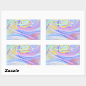 pastelhologram rechthoekige sticker (Vel)