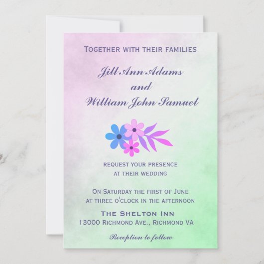  pastelhuwelijk kaart (Voorkant)