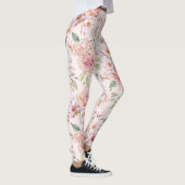 Pastelinkt rozen patroon leggings (Rechts)