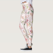 Pastelinkt rozen patroon leggings (Links)