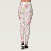 Pastelinkt rozen patroon leggings (Achterkant)