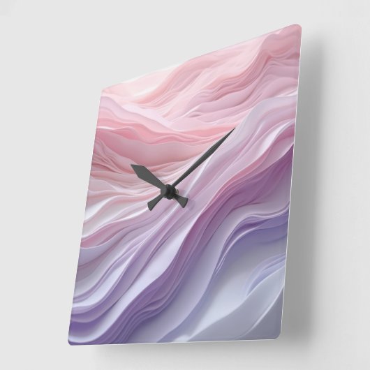 pastelkalmerend golfpatroon vierkante klok (Hoek)