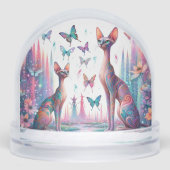 Pastelkatten en vlinders sneeuwbol (Voorkant)