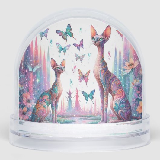 Pastelkatten en vlinders sneeuwbol (Voorkant)