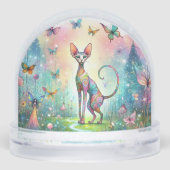 Pastelkatten en vlinders sneeuwbol (Achterkant)