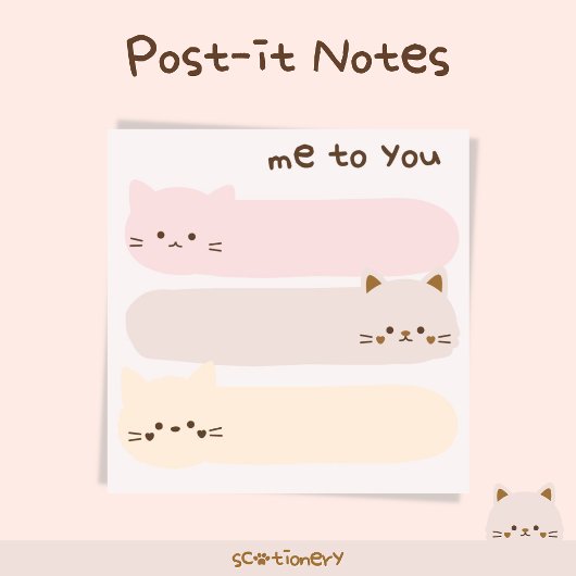 Pastelkattenkantoorartikelen Post-it® Notes