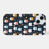 Pastelkattenpatroon iPhone 15 Case (Achterkant horizontaal)