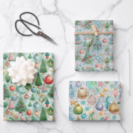 pastelkerst inpakpapier vel
