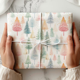 Pastelkerstboominpakpapier Cadeaupapier