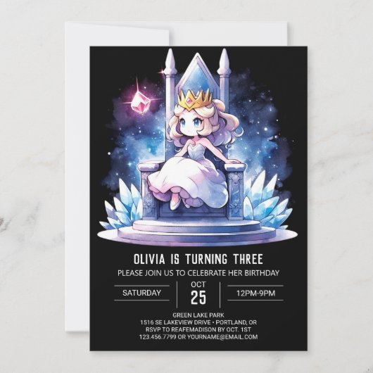 Pastelkinderen Prinses verjaardag Kaart (Voorkant)