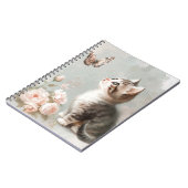 PASTELKITTEN MET VLINDERS EN BLOEMEN NOTITIEBOEK (Linkerzijde)