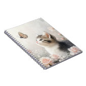 PASTELKITTEN MET VLINDERS EN BLOEMEN NOTITIEBOEK (Rechterzijde)