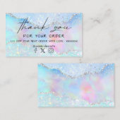 pastelkleur faux glitter dank u visitekaartje (Voorkant / Achterkant)