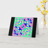 Pastelkleur Rangoli met Zwarte Grens 2 Kaart (Gele Bloem)