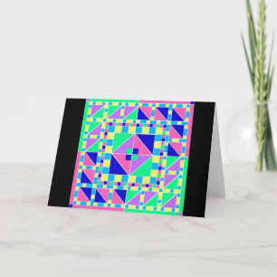 Pastelkleur Rangoli met Zwarte Grens 2 Kaart