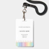 Pastelkleur Regenboog Docent ID-badge Badge (Achterkant met lanyard)