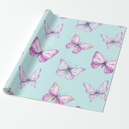 Pastelkleur Vlinders Cadeaupapier