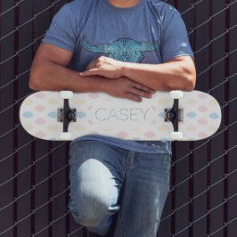 Pastelkleur wolken roze blauw geel modern. persoonlijk skateboard