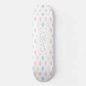 Pastelkleur wolken roze blauw geel modern. persoonlijk skateboard (Voorkant)