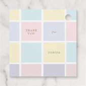 pastelkleurblok gouden baby shower bedankjes labels (Achterkant)