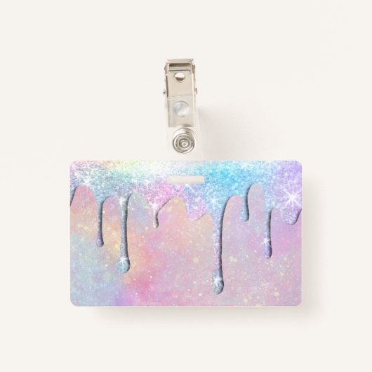 pastelkleurdruppels badge (Achterkant met clip)