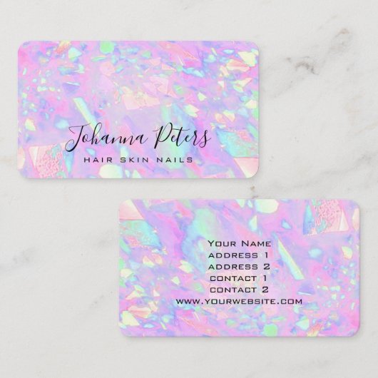 pastelkleuren abstract opal geïnspireerd visitekaartje (Voorkant / Achterkant)