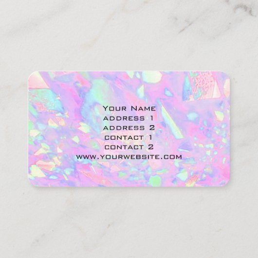pastelkleuren abstract opal geïnspireerd visitekaartje (Achterkant)