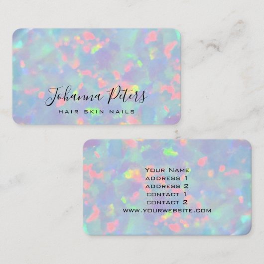 Pastelkleuren abstracte opaalfoto visitekaartje (Voorkant / Achterkant)