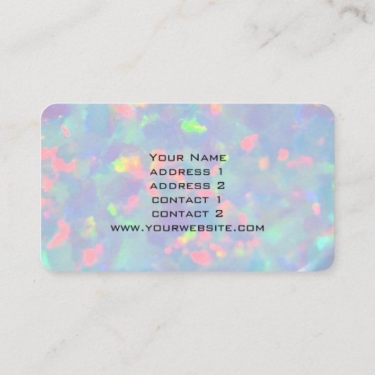 Pastelkleuren abstracte opaalfoto visitekaartje (Achterkant)