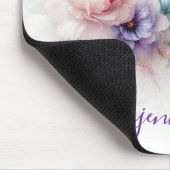 Pastelkleuren Aquarel Bloem Typography Naam Muismat (Hoek)