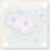 Pastelkleuren Bloemen op Grijs Retro Land Glazen Onderzetter (Achterkant)