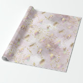 pastelkleuren bugs op faux glitter cadeaupapier (Uitgerold)