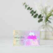 pastelkleuren cake logo visitekaartje (Staand voorkant)