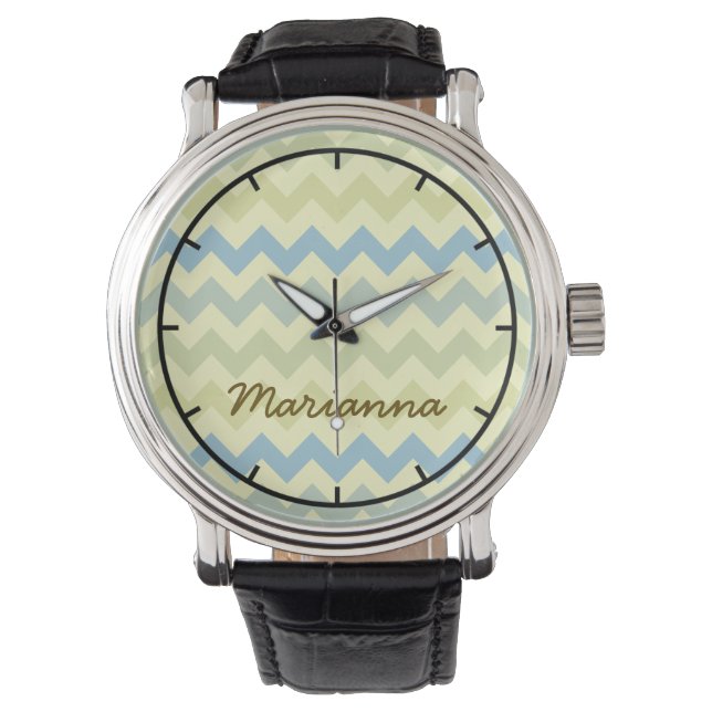 pastelkleuren chevron horloge (Voorkant)