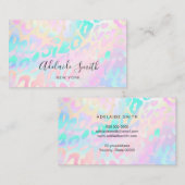 pastelkleuren dierlijk huidpatroon visitekaartje (Voorkant / Achterkant)