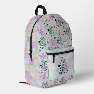 Pastelkleuren Dochter Verjaardag Ontwerp Bedrukte Rugzak