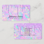 Pastelkleuren druipend paars visitekaartje (Voorkant / Achterkant)