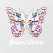 pastelkleuren edelstenen vlinder  raamsticker (Vel)